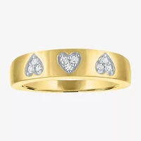 G-H / Si2-I1 Womens 5MM 1/10 CT. T.W. Lab Grown White Diamond 14K Gold Over Silver Heart Band