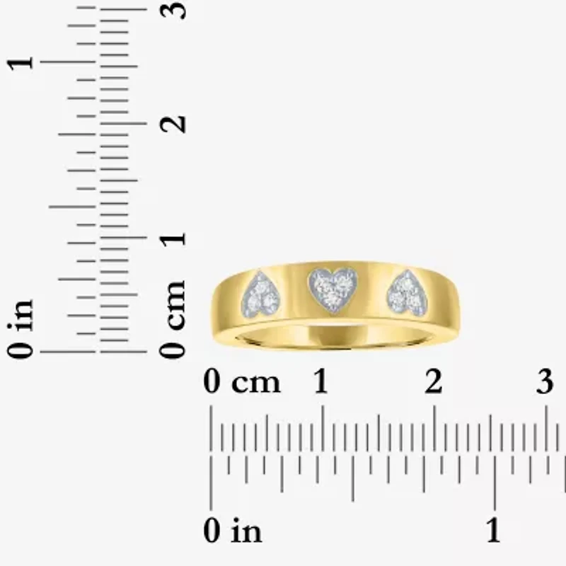 G-H / Si2-I1 Womens 5MM 1/10 CT. T.W. Lab Grown White Diamond 14K Gold Over Silver Heart Band