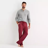 Stafford Mens Henley Neck Long Sleeve Pajama Top