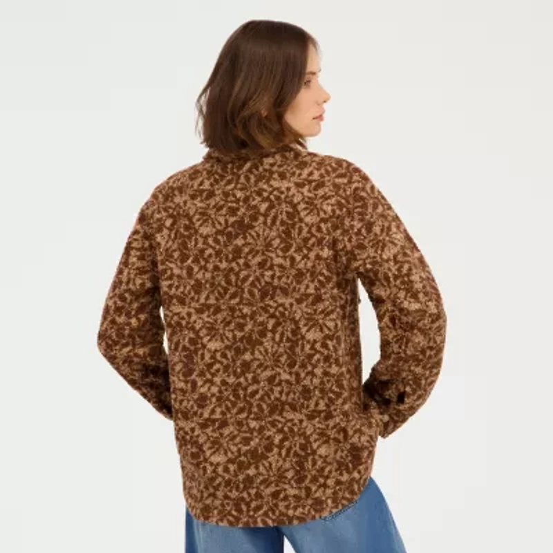 VOLCOM Womens Juniors Midweight Shirt Jacket