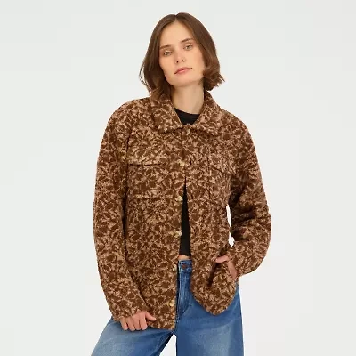 VOLCOM Womens Juniors Midweight Shirt Jacket