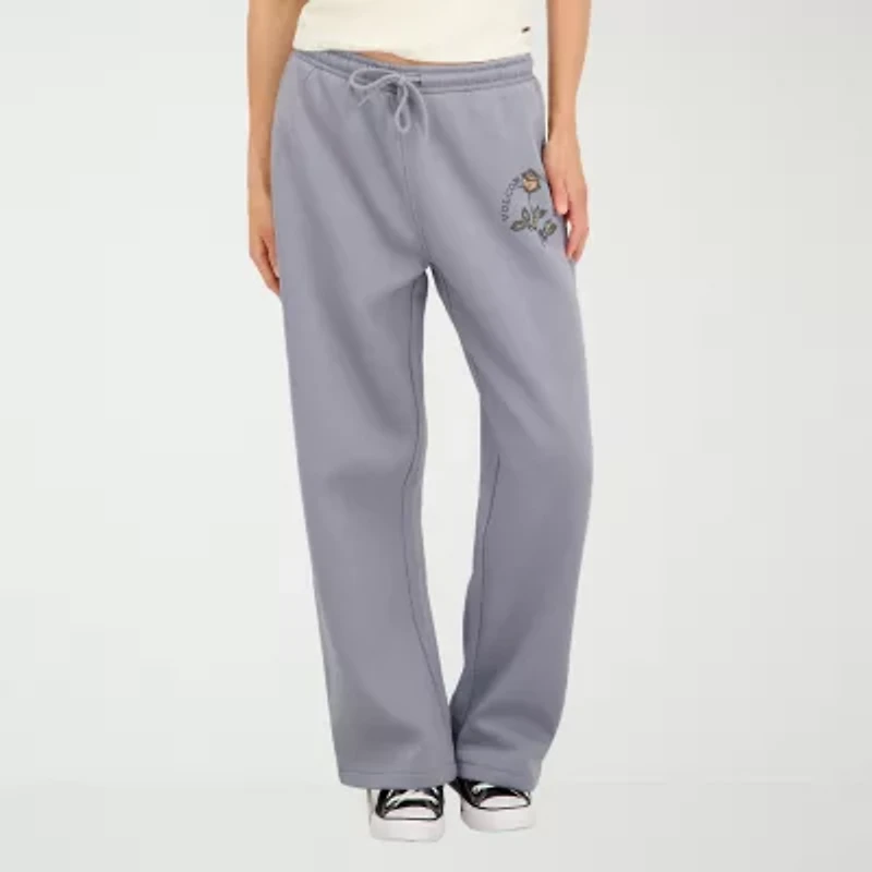 VOLCOM Womens Juniors Straight Mid Rise Sweatpant