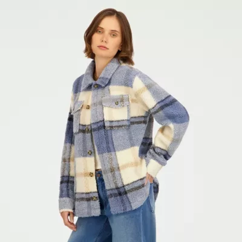 VOLCOM Womens Juniors Midweight Shirt Jacket