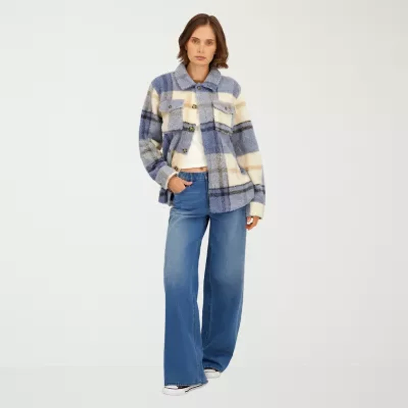 VOLCOM Womens Juniors Midweight Shirt Jacket