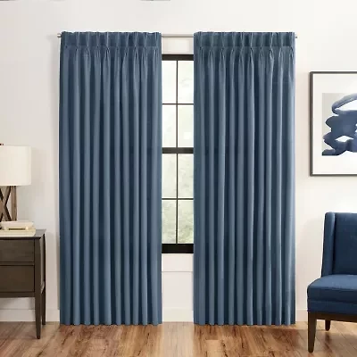 Waverly Serendipity Pinch Pleat Rod Pocket Light-Filtering Single Curtain Panel