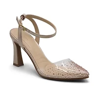 Adrienne Vittadini Nervye Womens Pointed Closed Toe Flared Heel Pumps