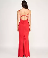 Trixxi Womens Juniors Sleeveless Glitter Bodycon Dress