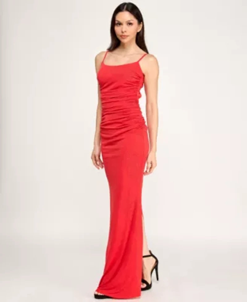 Trixxi Womens Juniors Sleeveless Glitter Bodycon Dress