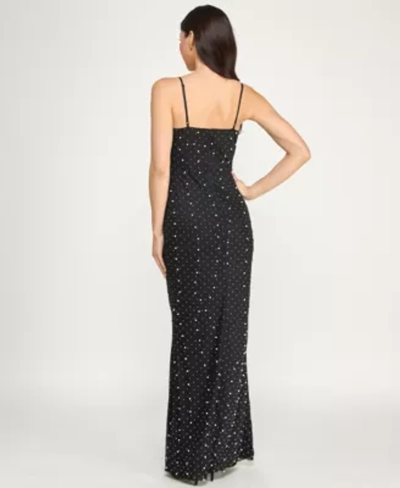 Trixxi Womens Juniors Sleeveless Embellished Bodycon Dress