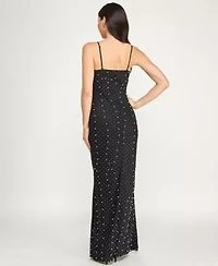 Trixxi Womens Juniors Sleeveless Embellished Bodycon Dress