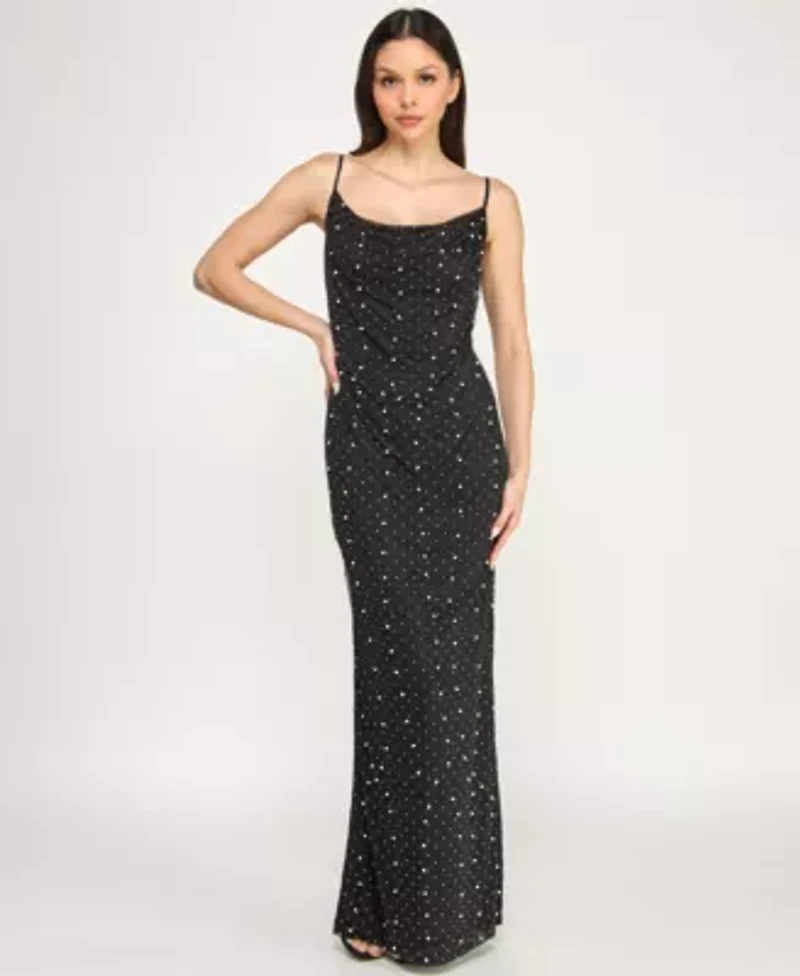 Trixxi Womens Juniors Sleeveless Embellished Bodycon Dress