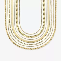 Womens 14K Gold 16 Inch Fashion Chain Necklace
