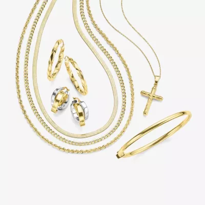 Bonded Brilliance Womens 14K Gold Over Silver 18 Inch Chain Necklace