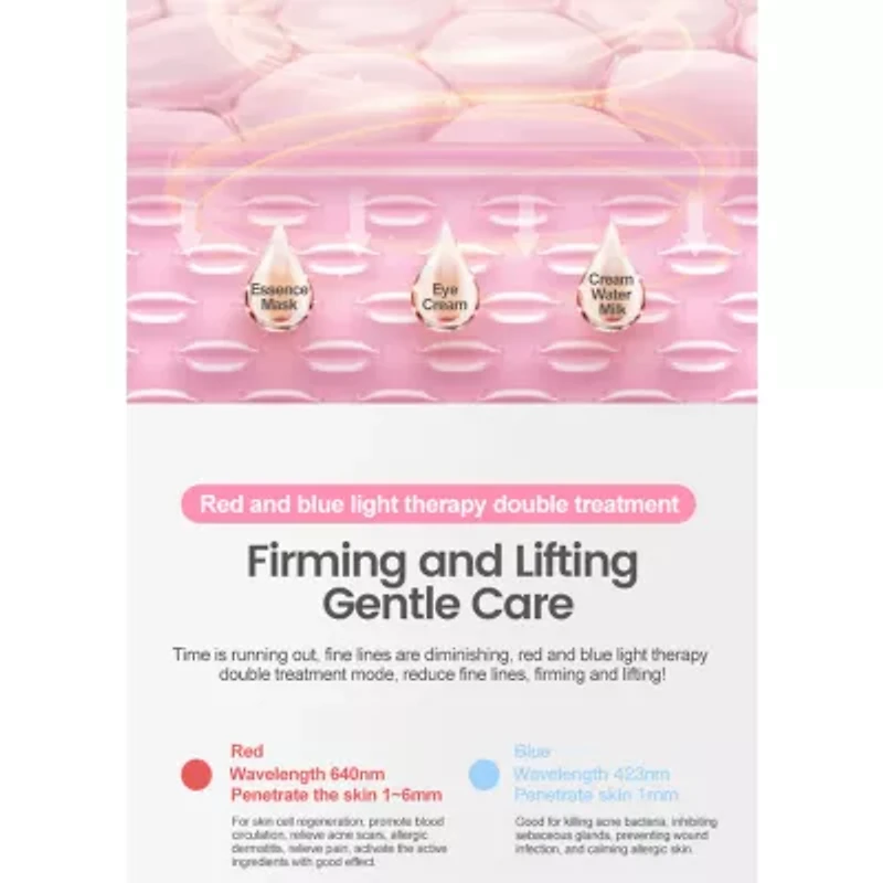 Prospera Red Blue Light Soft Silicone Face And Body Massager