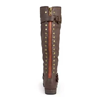 Journee Collection Womens Spokane Studded Riding Boots
