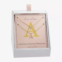 Sparkle Allure Initial Womens 16 Inch Strand Necklace