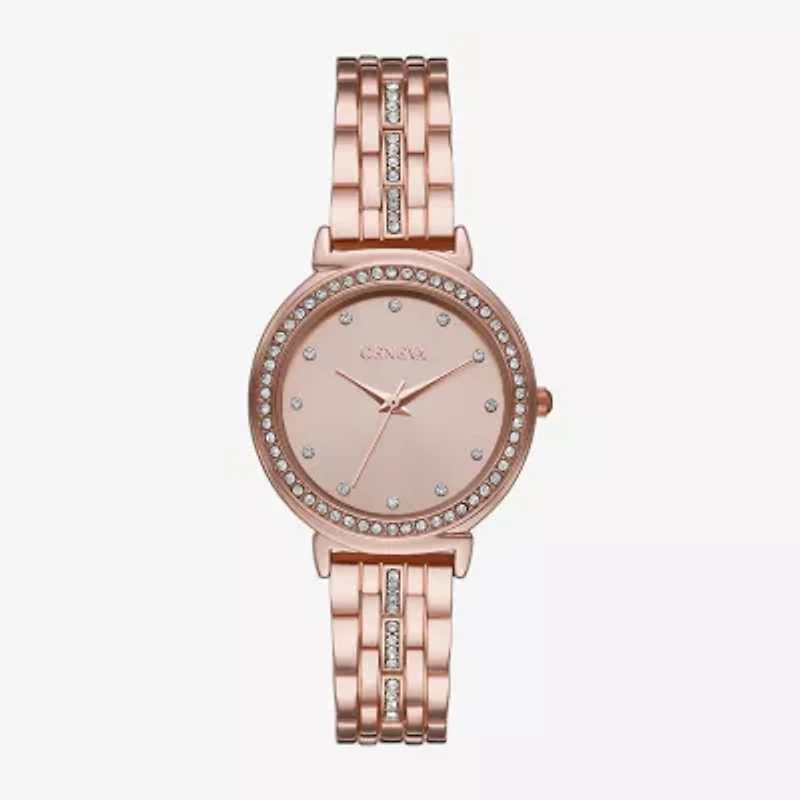 Geneva Ladies Womens Crystal Accent Rose Goldtone Bracelet Watch Fmdjm235