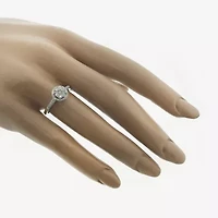 Diamond Blossom Womens 1/4 CT. T.W. Natural White 10K Gold Halo Cocktail Ring