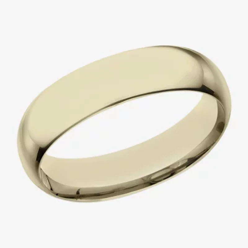 Mens 14K Yellow Gold 6MM Light Comfort-Fit Wedding Band