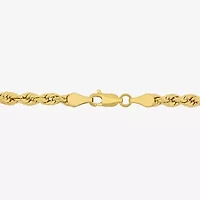 Womens 14K Gold 7.5 Inch Hollow Rope Chain Bracelet