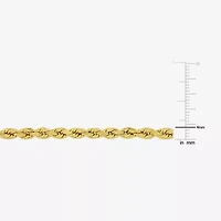 Womens 14K Gold 7.5 Inch Hollow Rope Chain Bracelet