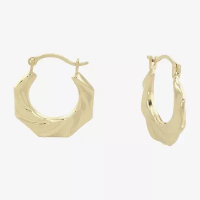 Womens 14K Gold 13.5mm Round Hoop Earrings