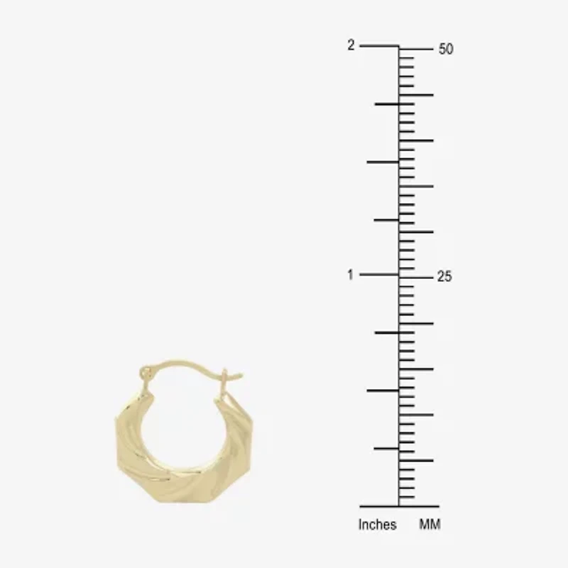 Womens 14K Gold 13.5mm Round Hoop Earrings