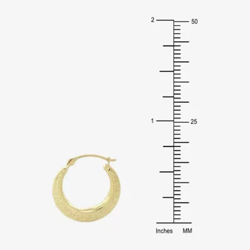 Womens 14K Gold 15mm Round Hoop Earrings