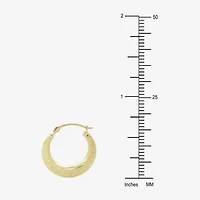 Womens 14K Gold 15mm Round Hoop Earrings