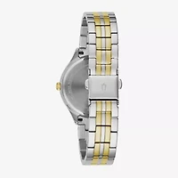 Bulova Crystal Womens Crystal Accent Two Tone Stainless Steel Bracelet Watch 98l273
