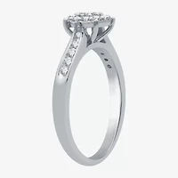 I Said Yes (H-I / I1) Womens 3/8 CT. T.W. Lab Grown White Diamond Sterling Silver Round Side Stone Halo Bridal Set