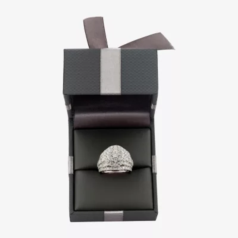 (H-I / Si1) Womens 4 CT. T.W. Lab Grown White Diamond 10K Gold Round Side Stone Halo Engagement Ring