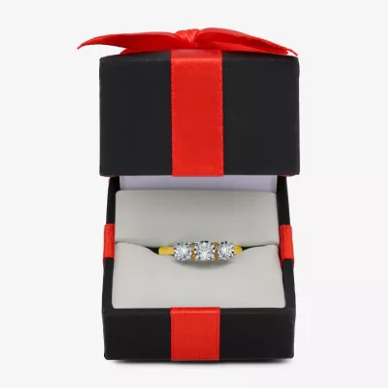 Love Lives Forever Round 1/2 CT.T.W. Natural Diamond 3-Stone Engagement Ring in 10K or 14K Gold