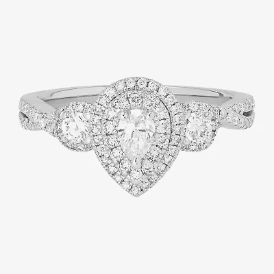 Limited Quantities! Womens 3/4 CT. T.W. Natural White Diamond 14K White Gold Pear Engagement Ring