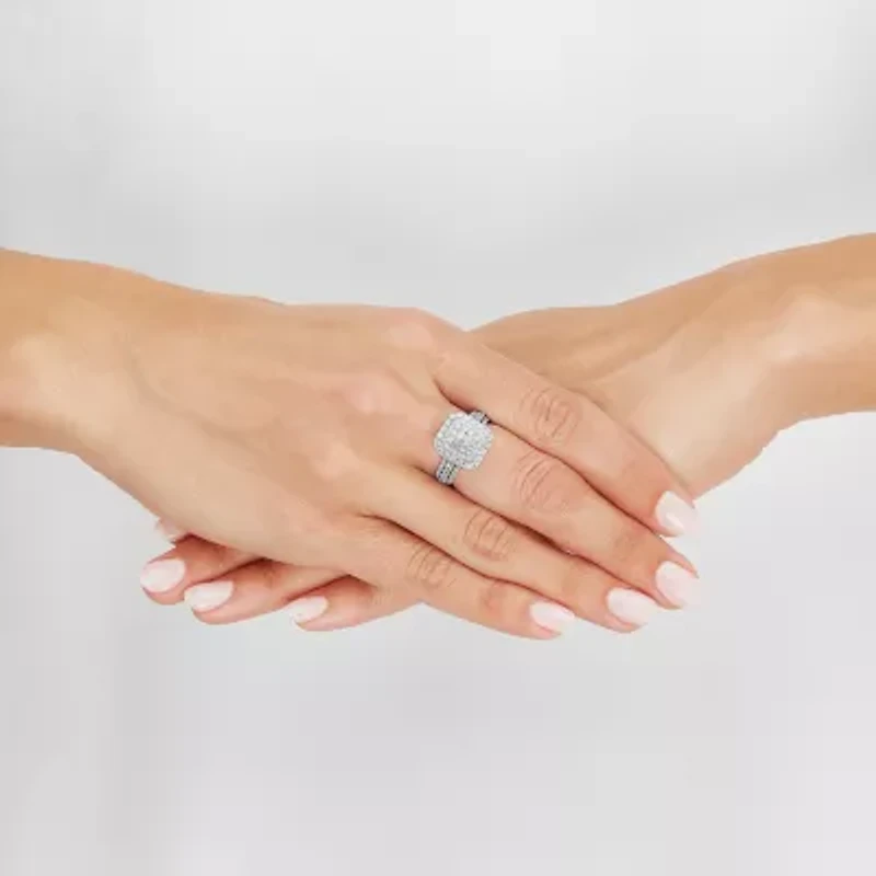 Limited Quantities! Womens 1 1/2 CT. T.W. Natural White Diamond 14K White Gold Engagement Ring