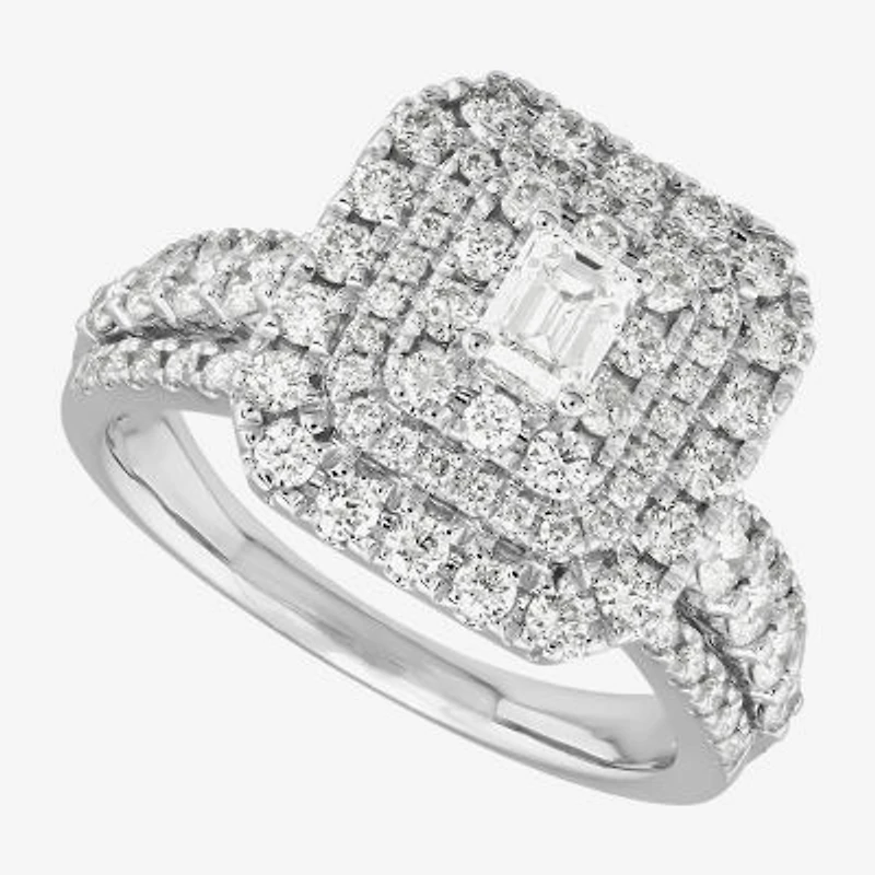 Limited Quantities! Womens 1 1/2 CT. T.W. Natural White Diamond 14K White Gold Engagement Ring