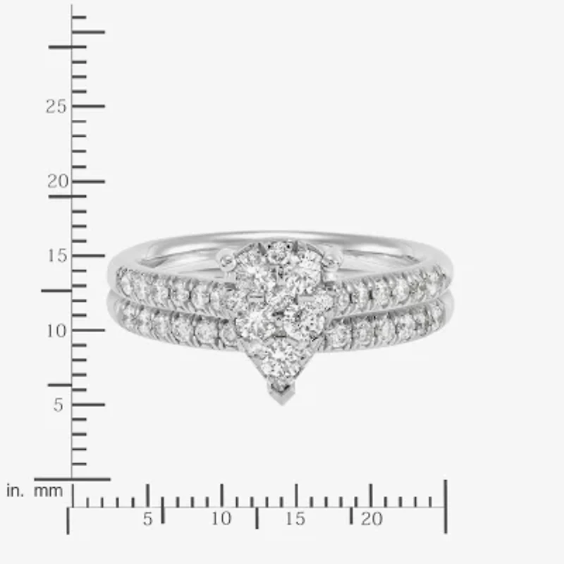 Limited Quantities! Womens 1 CT. T.W. Natural White Diamond 10K White Gold Bridal Set