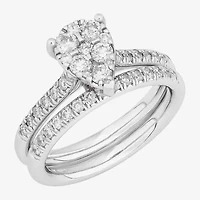 Limited Quantities! Womens 1 CT. T.W. Natural White Diamond 10K White Gold Bridal Set
