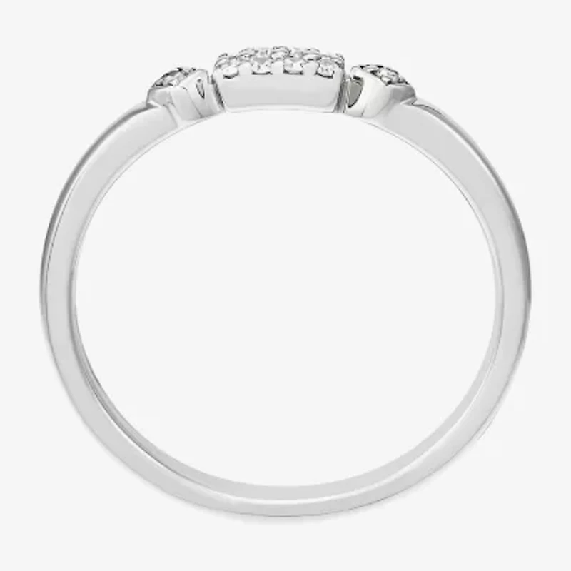 Limited Quantities! Womens 2MM Diamond Accent Natural White Diamond 10K White Gold Band