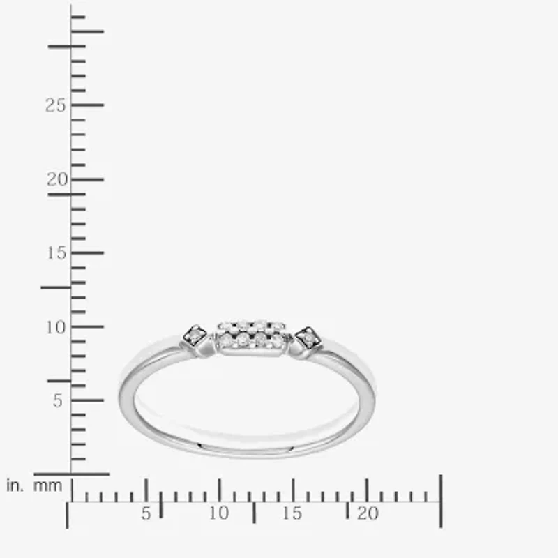 Limited Quantities! Womens 2MM Diamond Accent Natural White Diamond 10K White Gold Band