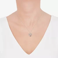 Limited Quantities! "Mom" Womens Diamond Accent Natural White Diamond 14K Rose Gold Over Silver Sterling Silver Heart 18 Inch Pendant Necklace