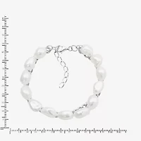 Limited Quantities! Womens Dyed White Cultured Freshwater Pearl Sterling Silver Strand Bracelet