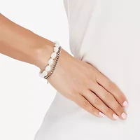 Limited Quantities! Womens Dyed White Cultured Freshwater Pearl Sterling Silver Strand Bracelet