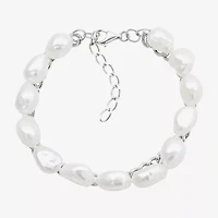 Limited Quantities! Womens Dyed White Cultured Freshwater Pearl Sterling Silver Strand Bracelet