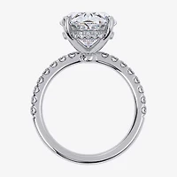 (G-H / Si1-Si2) Womens 5 1/2 CT. T.W. Lab Grown White Diamond 14K Gold Oval Side Stone Engagement Ring