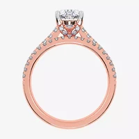 (H-I / Si2-I1) Womens 1 1/2 CT. T.W. Lab Grown White Diamond 10K or 14K Gold Oval Side Stone Bridal Set