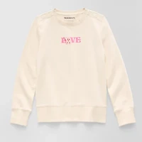 Thereabouts Little & Big Kid Girls Easy-on + Easy-off Round Neck Fleece Adaptive Long Sleeve Sweatshirt