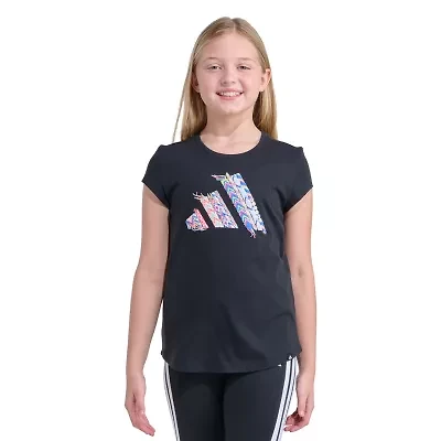 adidas Big Kid Girls Crew Neck Short Sleeve Regular Fit Graphic T-Shirt
