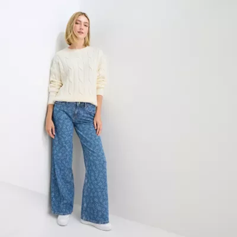 Arizona Womens Juniors Short Low Rise Baggy Fit Jean