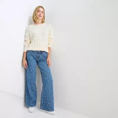 Arizona Womens Juniors Short Low Rise Baggy Fit Jean